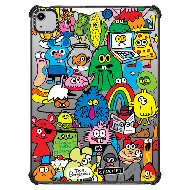 Jon Burgerman x CASETiFY iPad Air (第4/5世代) Animal,Cartoon Black iPad インパクト ケース Fun Friends Back to School Jon Burgerman x CASETiFY iPad Air (第4/5世代) Animal,Cartoon Black iPad インパクト ケース Fun Friends Back to School