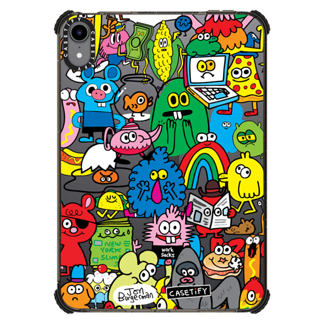 Jon Burgerman x CASETiFY iPad Mini (A17 Pro/第6世代) ブラック iPad インパクト ケース Fun Friends