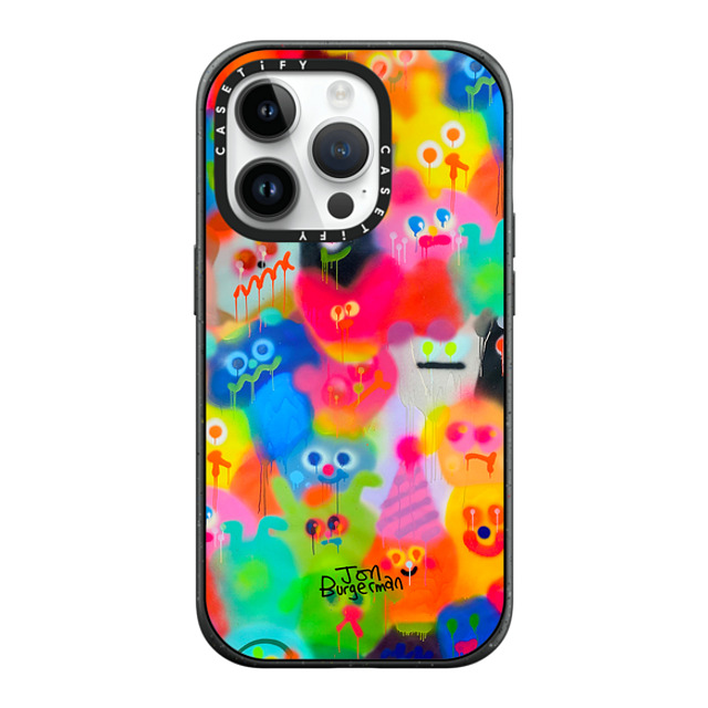 Jon Burgerman x CASETiFY iPhone 14 Pro ケース マットブラック インパクトケース MagSafe対応 Party