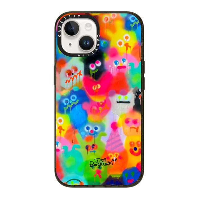 Jon Burgerman x CASETiFY iPhone 14 ケース ブラック インパクトケース Party