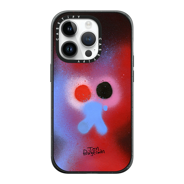 Jon Burgerman x CASETiFY iPhone 14 Pro ケース マットブラック インパクトケース MagSafe対応 Fog