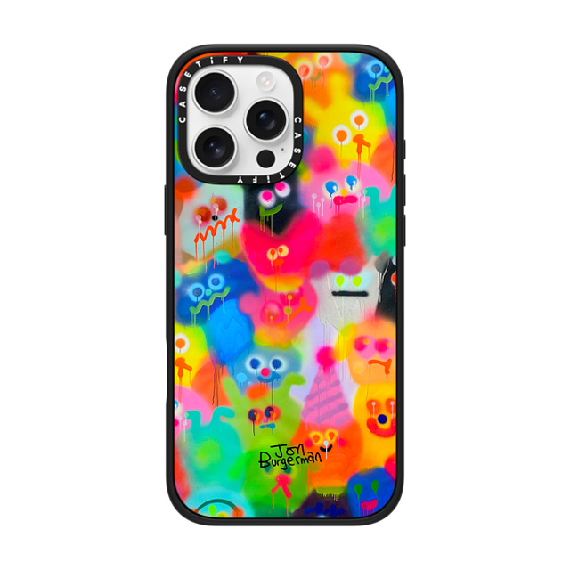 Jon Burgerman x CASETiFY iPhone 16 Pro Max ケース マットブラック インパクトケース MagSafe対応 Party