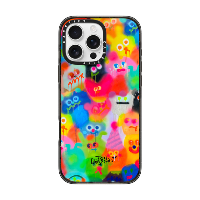 Jon Burgerman x CASETiFY iPhone 16 Pro Max ケース ブラック インパクトケース Party