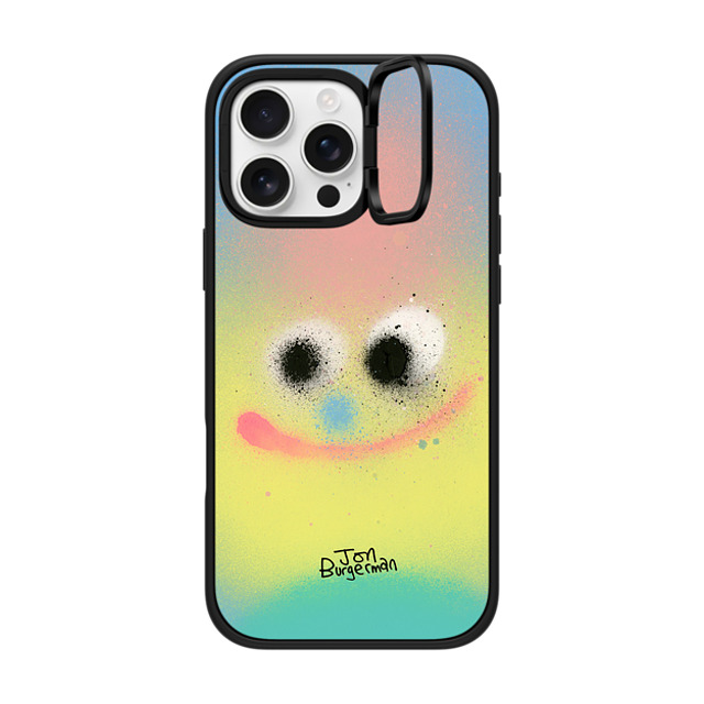 Jon Burgerman x CASETiFY iPhone 16 Pro Max ケース マットブラック インパクトリングスタンドケース MagSafe対応 Puff