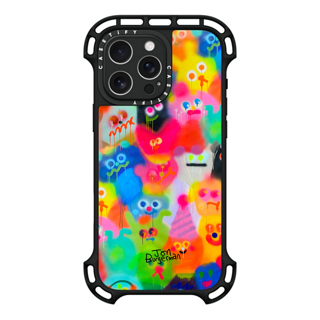 Jon Burgerman x CASETiFY iPhone 16 Pro Max ケース ブラック ウルトラ バウンスケース MagSafe対応 Party