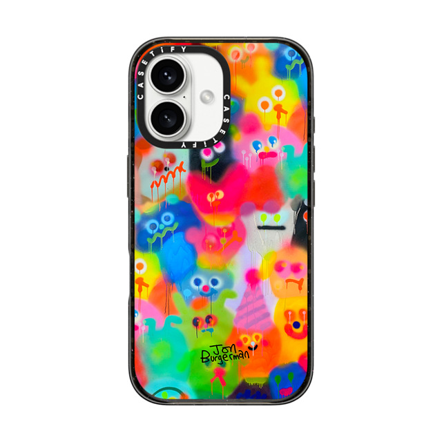 Jon Burgerman x CASETiFY iPhone 16 ケース ブラック インパクトケース MagSafe対応 Party