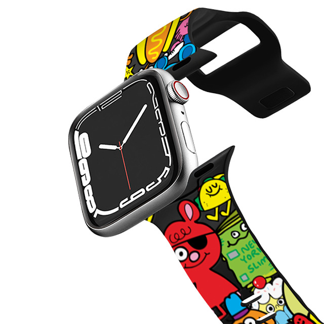 Jon Burgerman x CASETiFY Apple Watch Band Series 7-9 (45mm) ブラック インパクト バンド Doodles