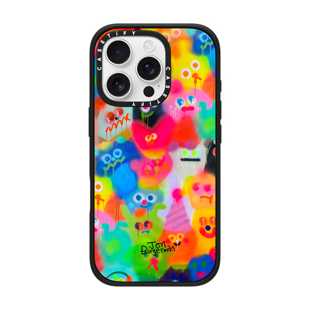 Jon Burgerman x CASETiFY iPhone 16 Pro ケース マットブラック インパクトケース MagSafe対応 Party