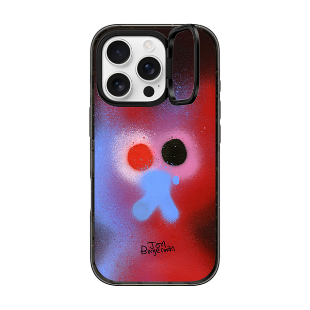 Jon Burgerman x CASETiFY iPhone 16 Pro ケース ブラック インパクトリングスタンドケース MagSafe対応 Fog