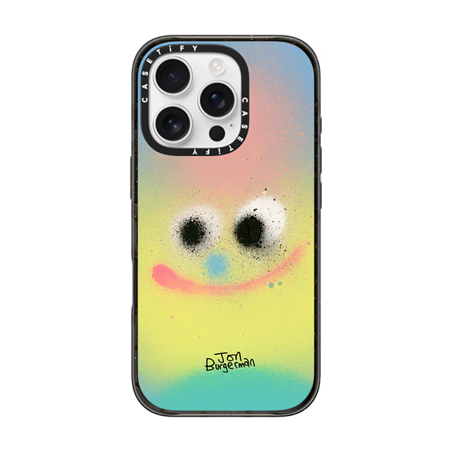 Jon Burgerman x CASETiFY iPhone 16 Pro ケース ブラック インパクトケース MagSafe対応 Puff