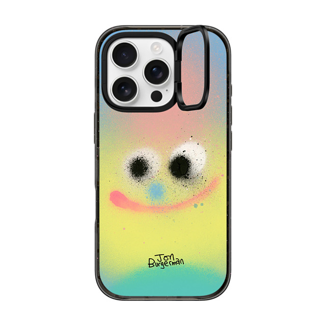 Jon Burgerman x CASETiFY iPhone 16 Pro ケース ブラック インパクトリングスタンドケース MagSafe対応 Puff