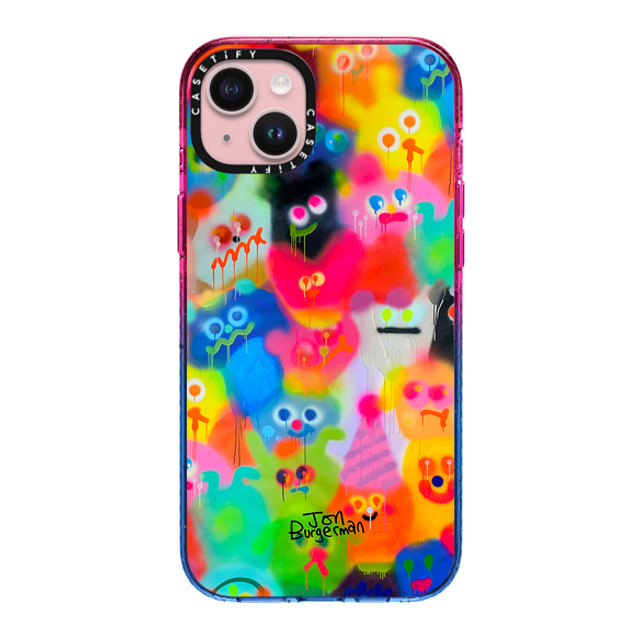 Jon Burgerman x CASETiFY iPhone 15 Plus Case Cartoon,Fine Art Cotton Candy Impact Case Party Back to School Jon Burgerman x CASETiFY iPhone 15 Plus Case Cartoon,Fine Art Cotton Candy Impact Case Party Back to School