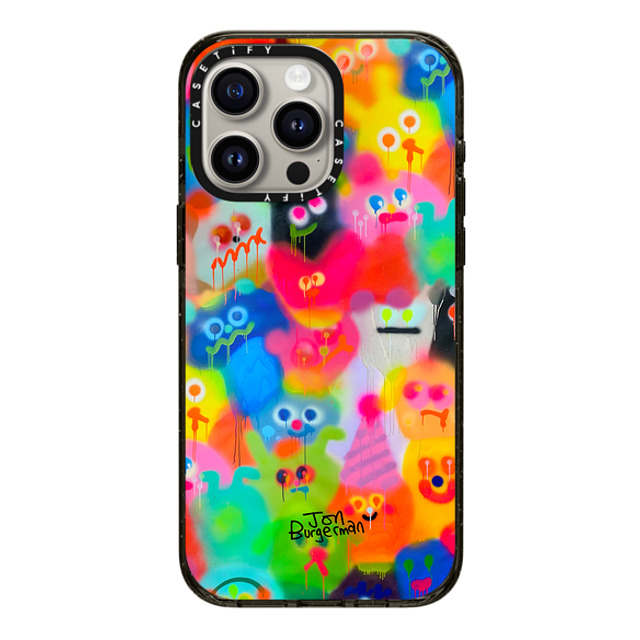 Jon Burgerman x CASETiFY iPhone 15 Pro Max ケース ブラック インパクトケース MagSafe対応 Party