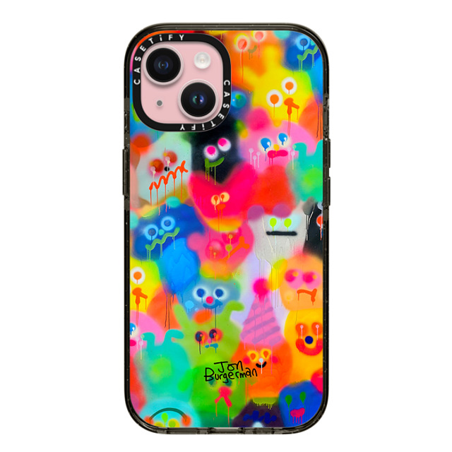 Jon Burgerman x CASETiFY iPhone 15 ケース ブラック インパクトケース Party