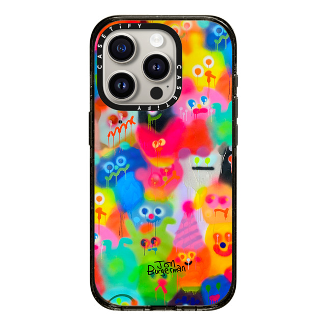 Jon Burgerman x CASETiFY iPhone 15 Pro ケース ブラック インパクトケース Party