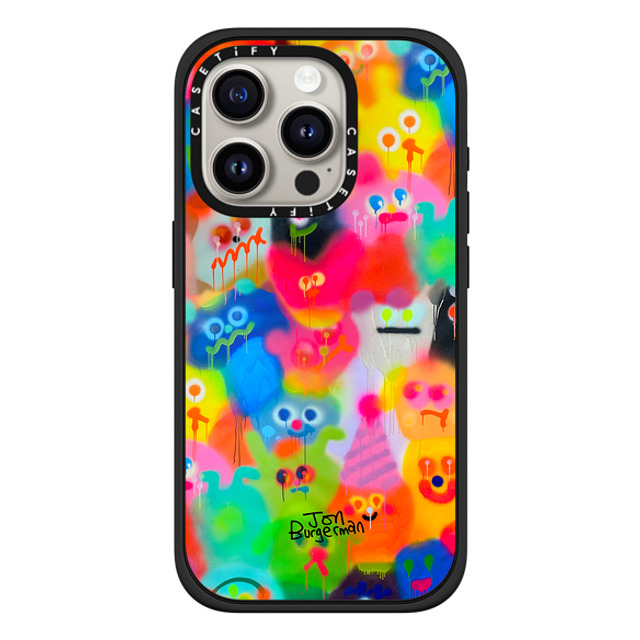 Jon Burgerman x CASETiFY iPhone 15 Pro ケース マットブラック インパクトケース MagSafe対応 Party