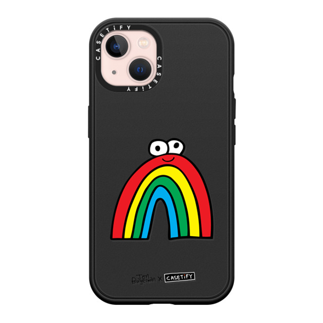 Jon Burgerman x CASETiFY iPhone 13 ケース マットブラック インパクトケース MagSafe対応 Rainbow