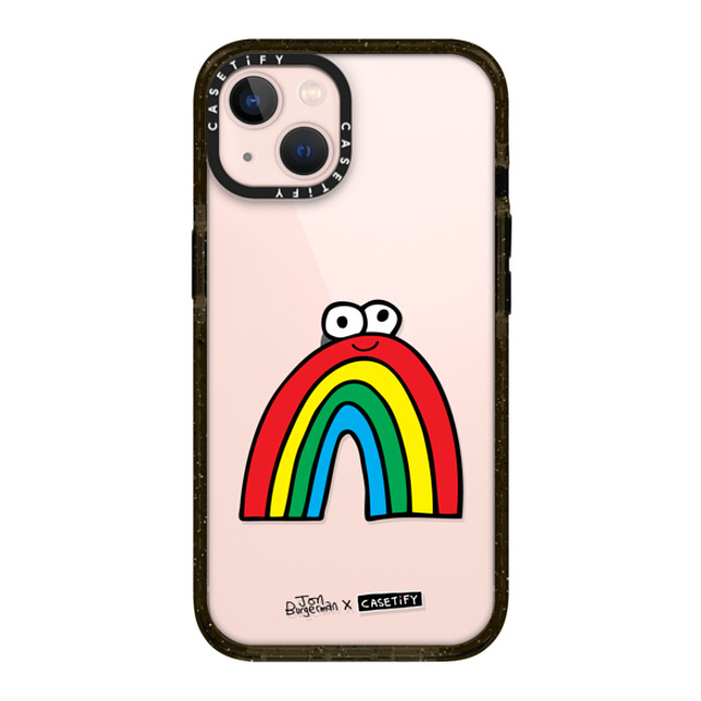 Jon Burgerman x CASETiFY iPhone 13 ケース ブラック インパクトケース Rainbow