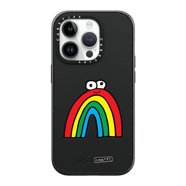 Jon Burgerman x CASETiFY iPhone 14 Pro ケース マットブラック インパクトケース MagSafe対応 Rainbow