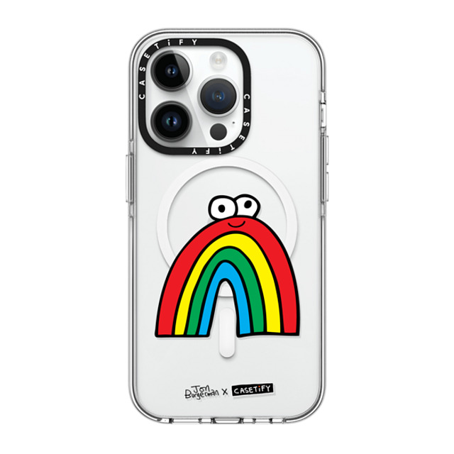 Jon Burgerman x CASETiFY iPhone 14 Pro ケース クリア クリア ケース MagSafe対応 Rainbow