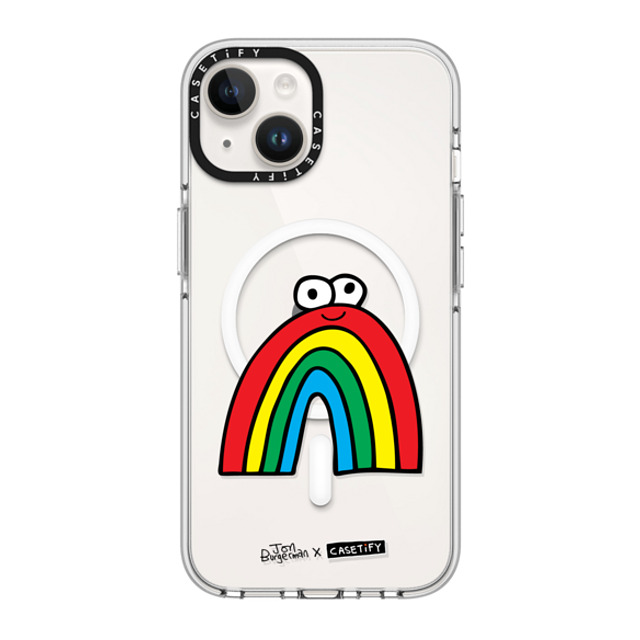 Jon Burgerman x CASETiFY iPhone 14 ケース クリア クリア ケース MagSafe対応 Rainbow