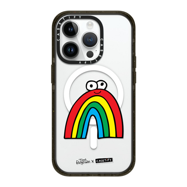 Jon Burgerman x CASETiFY iPhone 14 Pro ケース ブラック インパクトケース MagSafe対応 Rainbow