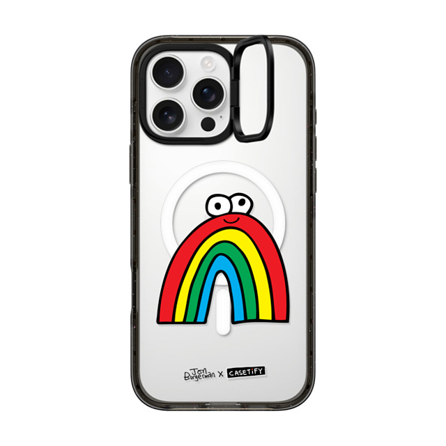 Jon Burgerman x CASETiFY iPhone 16 Pro Max ケース ブラック インパクトリングスタンドケース MagSafe対応 Rainbow