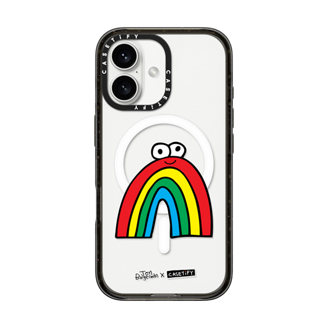 Jon Burgerman x CASETiFY iPhone 16 ケース ブラック インパクトケース MagSafe対応 Rainbow