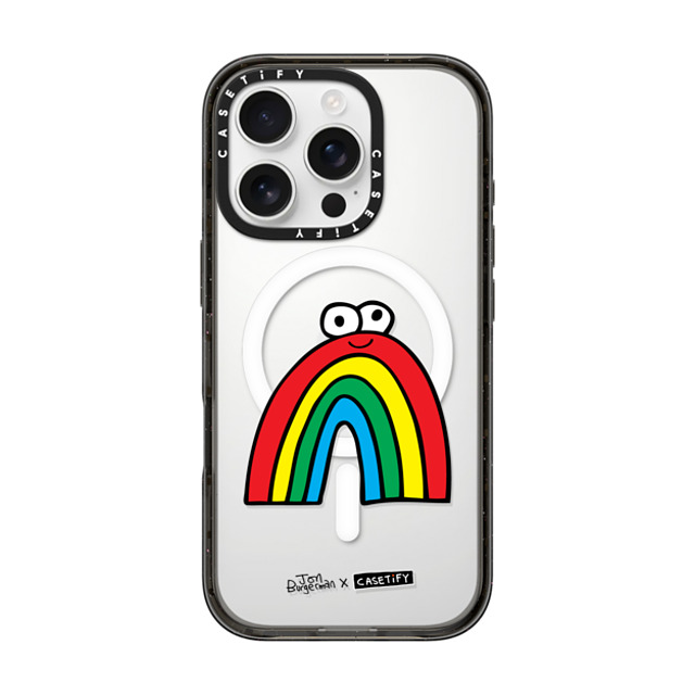 Jon Burgerman x CASETiFY iPhone 16 Pro ケース ブラック インパクトケース MagSafe対応 Rainbow