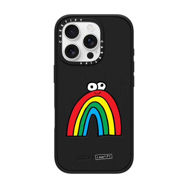 Jon Burgerman x CASETiFY iPhone 16 Pro ケース マットブラック インパクトケース MagSafe対応 Rainbow