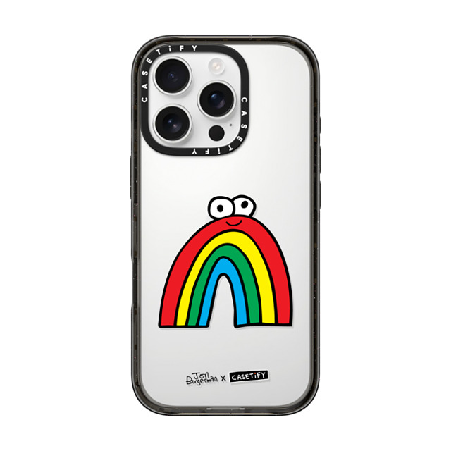 Jon Burgerman x CASETiFY iPhone 16 Pro ケース ブラック インパクトケース Rainbow