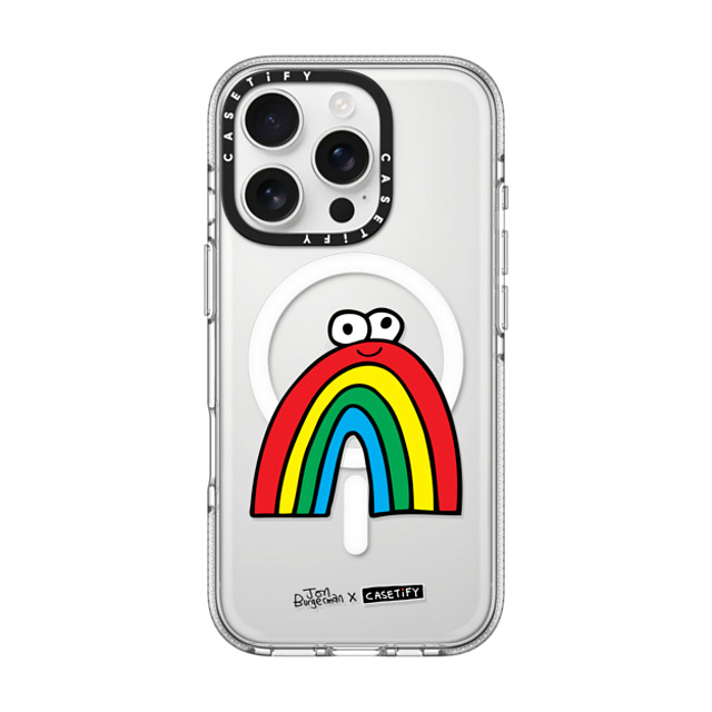 Jon Burgerman x CASETiFY iPhone 16 Pro ケース クリア クリア ケース MagSafe対応 Rainbow