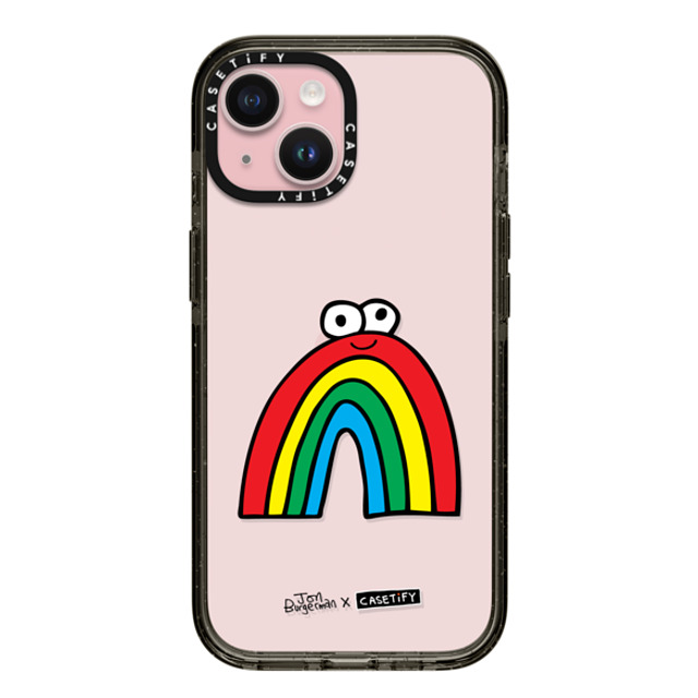 Jon Burgerman x CASETiFY iPhone 15 ケース ブラック インパクトケース Rainbow