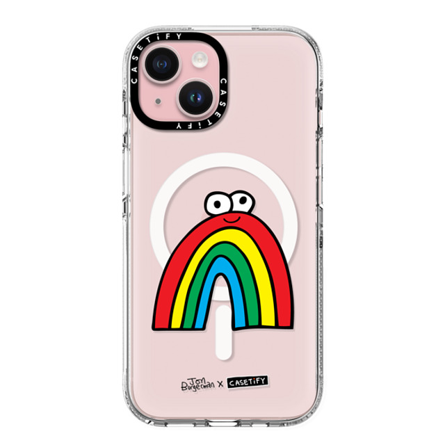 Jon Burgerman x CASETiFY iPhone 15 ケース クリア クリア ケース MagSafe対応 Rainbow