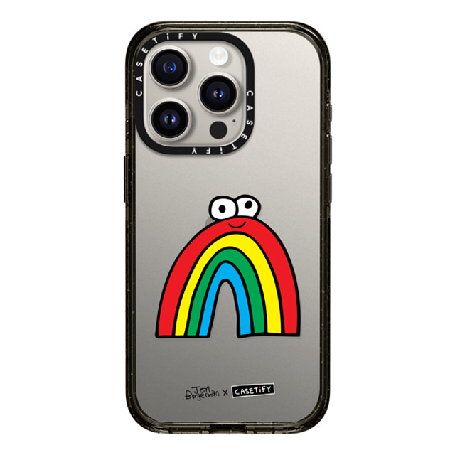 Jon Burgerman x CASETiFY iPhone 15 Pro ケース ブラック インパクトケース Rainbow