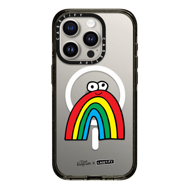 Jon Burgerman x CASETiFY iPhone 15 Pro ケース ブラック インパクトケース MagSafe対応 Rainbow