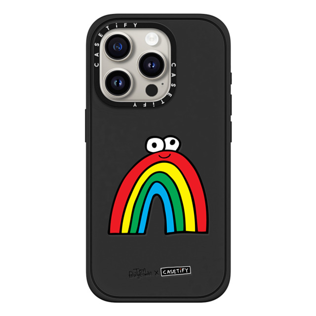 Jon Burgerman x CASETiFY iPhone 15 Pro ケース マットブラック インパクトケース MagSafe対応 Rainbow