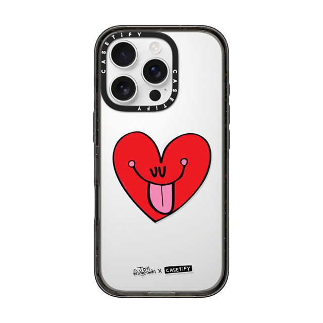 Jon Burgerman x CASETiFY iPhone 16 Pro ケース Heart,Cartoon ブラック インパクトケース Heart Back to School Jon Burgerman x CASETiFY iPhone 16 Pro ケース Heart,Cartoon ブラック インパクトケース Heart Back to School