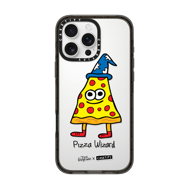 Jon Burgerman x CASETiFY iPhone 16 Pro Max ケース Cartoon,Food ブラック インパクトケース Pizza Wizard Back to School Jon Burgerman x CASETiFY iPhone 16 Pro Max ケース Cartoon,Food ブラック インパクトケース Pizza Wizard Back to School