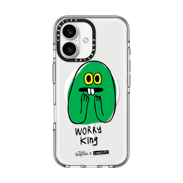 Jon Burgerman x CASETiFY iPhone 16 Case Animal,Cartoon Clear Clear Case MagSafe Compatible Worry King Mother's Day Jon Burgerman x CASETiFY iPhone 16 Case Animal,Cartoon Clear Clear Case MagSafe Compatible Worry King Mother's Day