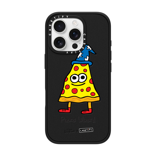 Jon Burgerman x CASETiFY iPhone 16 Pro ケース Cartoon,Food マットブラック インパクトケース MagSafe対応 Pizza Wizard Back to School Jon Burgerman x CASETiFY iPhone 16 Pro ケース Cartoon,Food マットブラック インパクトケース MagSafe対応 Pizza Wizard Back to School