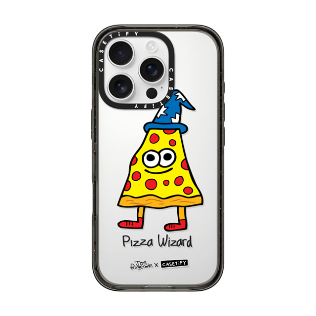 Jon Burgerman x CASETiFY iPhone 16 Pro ケース Cartoon,Food ブラック インパクトケース Pizza Wizard Back to School Jon Burgerman x CASETiFY iPhone 16 Pro ケース Cartoon,Food ブラック インパクトケース Pizza Wizard Back to School