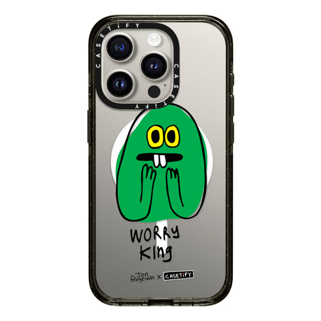 Jon Burgerman x CASETiFY iPhone 15 Pro Case Animal,Cartoon Black Impact Case MagSafe Compatible Worry King Mother's Day Jon Burgerman x CASETiFY iPhone 15 Pro Case Animal,Cartoon Black Impact Case MagSafe Compatible Worry King Mother's Day