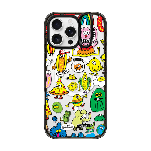 Jon Burgerman x CASETiFY iPhone 16 Pro Max ケース Animal,Cartoon ブラック インパクトリングスタンドケース MagSafe対応 Sticky Friends Father's Day Jon Burgerman x CASETiFY iPhone 16 Pro Max ケース Animal,Cartoon ブラック インパクトリングスタンドケース MagSafe対応 Sticky Friends Father's Day