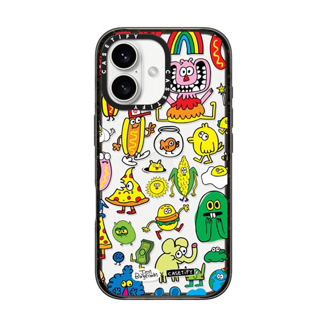Jon Burgerman x CASETiFY iPhone 16 Case Animal,Cartoon Black インパクトケース Sticky Friends Mother's Day Jon Burgerman x CASETiFY iPhone 16 Case Animal,Cartoon Black インパクトケース Sticky Friends Mother's Day