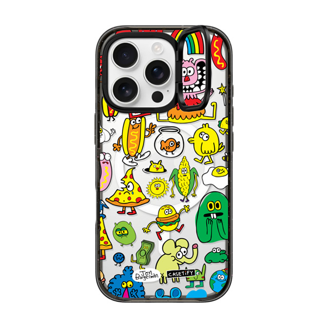 Jon Burgerman x CASETiFY iPhone 16 Pro Case Animal,Cartoon Black インパクトリングスタンドケース MagSafe対応 Sticky Friends Father's Day Jon Burgerman x CASETiFY iPhone 16 Pro Case Animal,Cartoon Black インパクトリングスタンドケース MagSafe対応 Sticky Friends Father's Day
