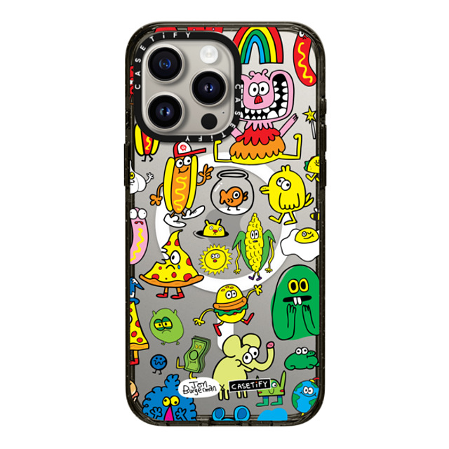 Jon Burgerman x CASETiFY iPhone 15 Pro Max Case Animal,Cartoon Black Impact Case MagSafe Compatible Sticky Friends Mother's Day Jon Burgerman x CASETiFY iPhone 15 Pro Max Case Animal,Cartoon Black Impact Case MagSafe Compatible Sticky Friends Mother's Day