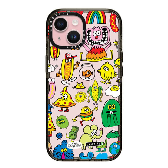Jon Burgerman x CASETiFY iPhone 15 Case Animal,Cartoon Black インパクトケース Sticky Friends Mother's Day Jon Burgerman x CASETiFY iPhone 15 Case Animal,Cartoon Black インパクトケース Sticky Friends Mother's Day