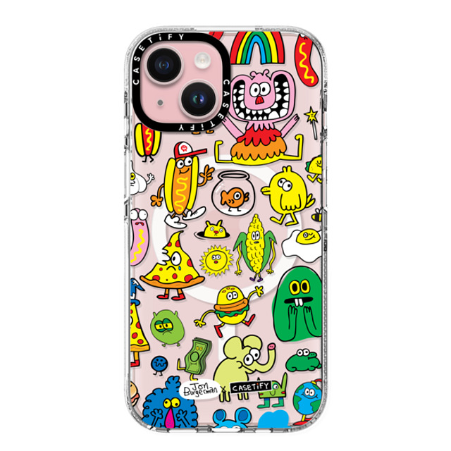 Jon Burgerman x CASETiFY iPhone 15 Case Animal,Cartoon Clear Clear Case MagSafe Compatible Sticky Friends Father's Day Jon Burgerman x CASETiFY iPhone 15 Case Animal,Cartoon Clear Clear Case MagSafe Compatible Sticky Friends Father's Day