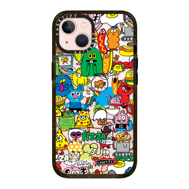 Jon Burgerman x CASETiFY iPhone 13 ケース ブラック インパクトケース Sticky Mess